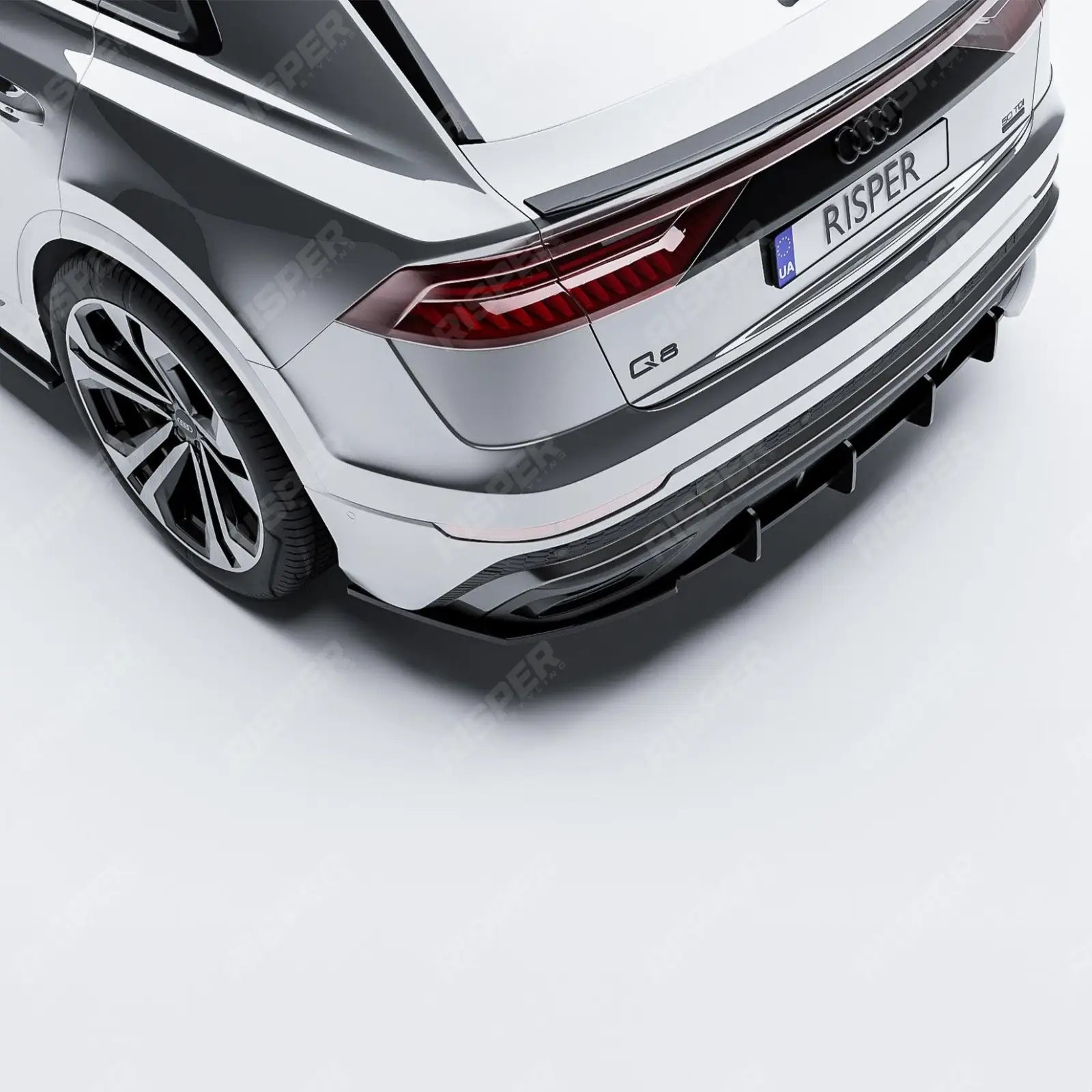 Audi Q8 S-LINE 2018-2023 Gloss Black Rear Blade Diffuser