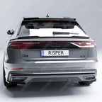 Audi Q8 S-LINE 2018 on Gloss Black Rear Bumper Corner Splitters