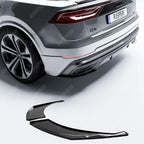Audi Q8 S-LINE 2018 on Gloss Black Rear Bumper Corner Splitters