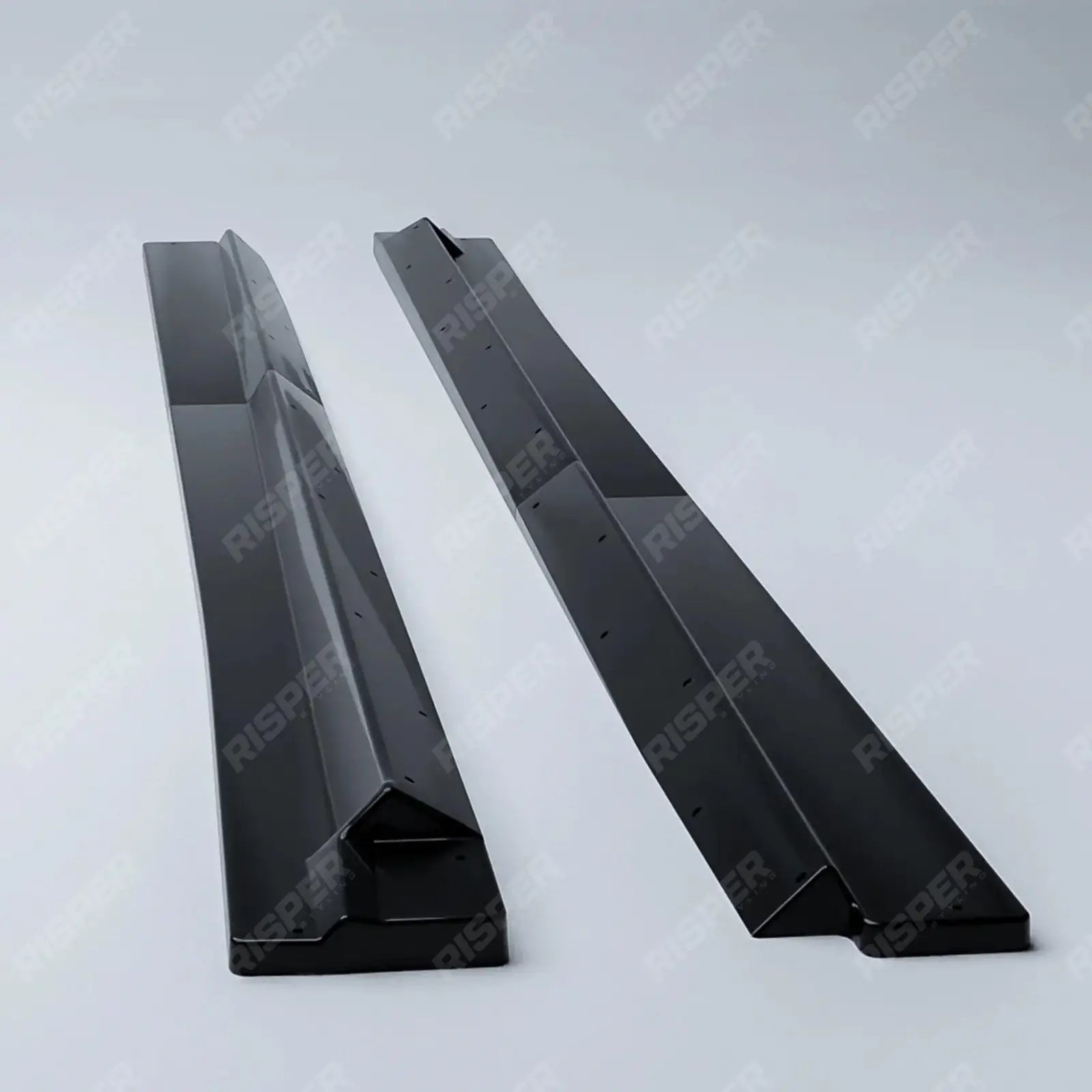 Audi Q8 S-Line 2018 On Side Skirt Splitters 2 Piece In Gloss Black