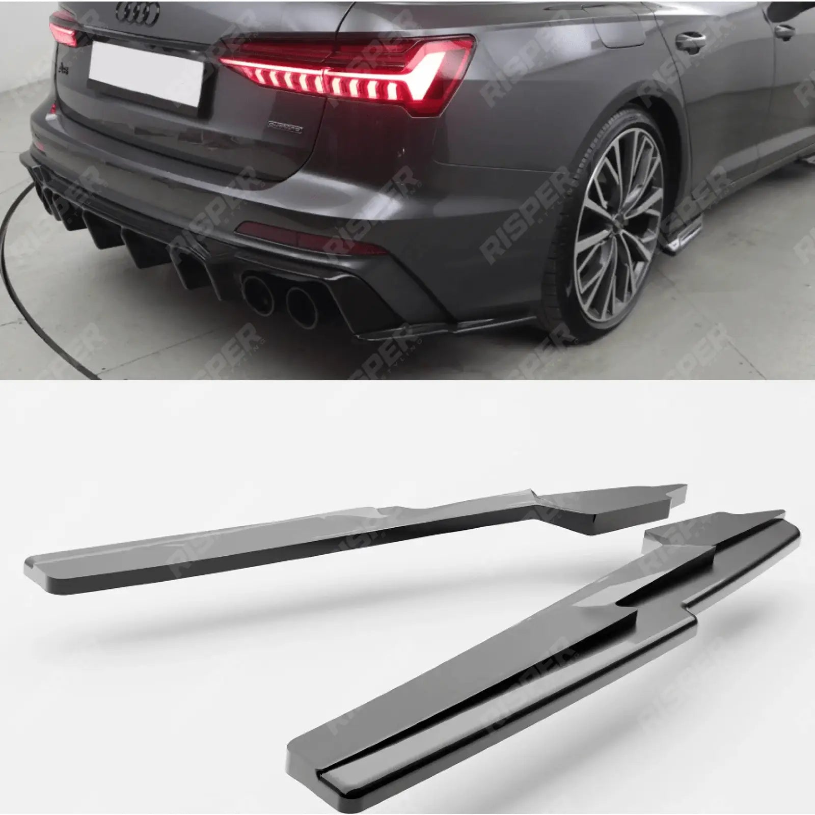 Audi S6 C8 (Sedan-Avant) 2019+ / Audi A6 C8 S-Line (Sedan-Avant) 2019+ Rear Valance & Rear Side Splitters