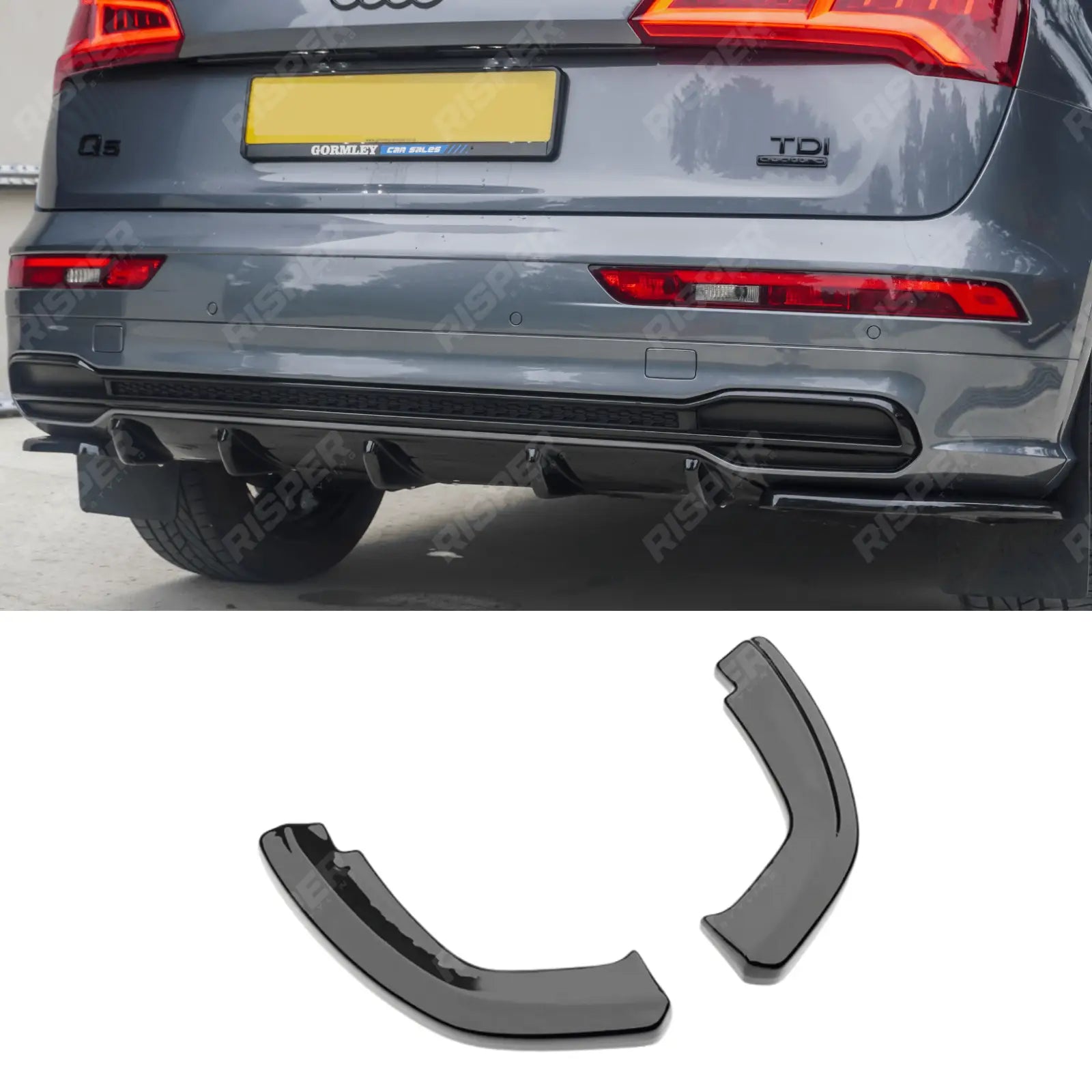 Audi SQ5 MK2 2017-2020 Rear Side Splitters / Audi Q5 S-Line MK2 2017-2020 Rear Side Splitters (2PCS)