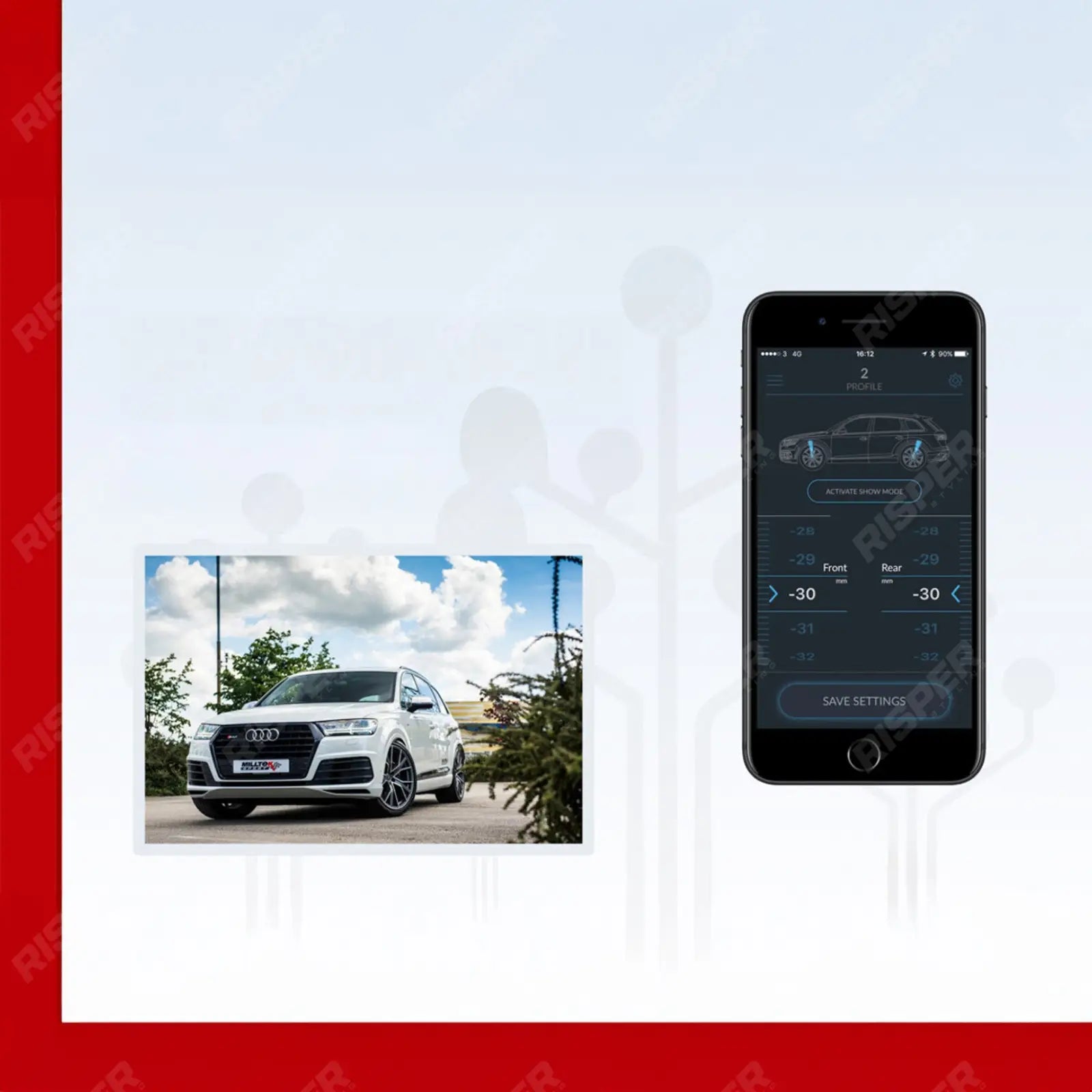 Audi SQ8 4.0 V8 Bi Turbo 2019-2023 Milltek Active Suspension Control With App Control