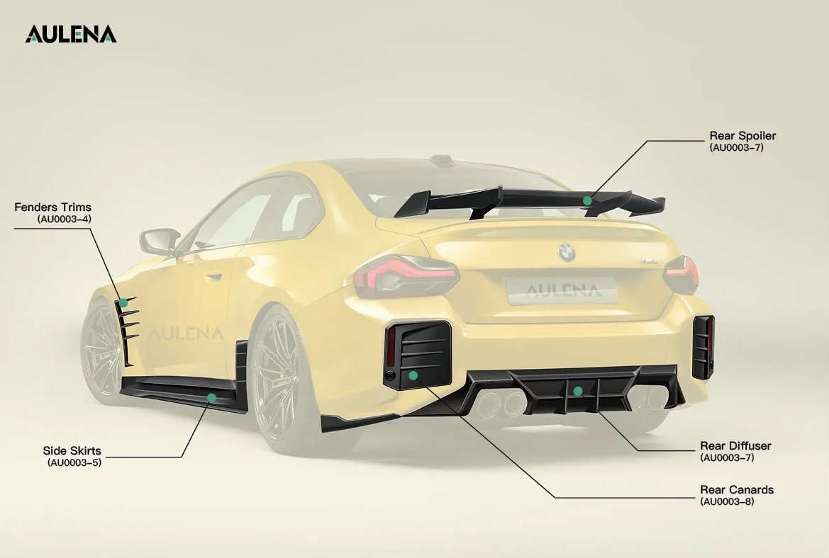 AULENA - BMW M2 G87 DRY CARBON FIBRE REAR SPOILER