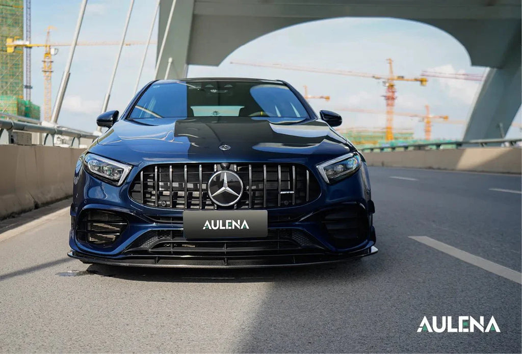 AULENA - MERCEDES BENZ A CLASS W177 A45 / A45S DRY CARBON FIBRE FRONT LIP SPLITTER