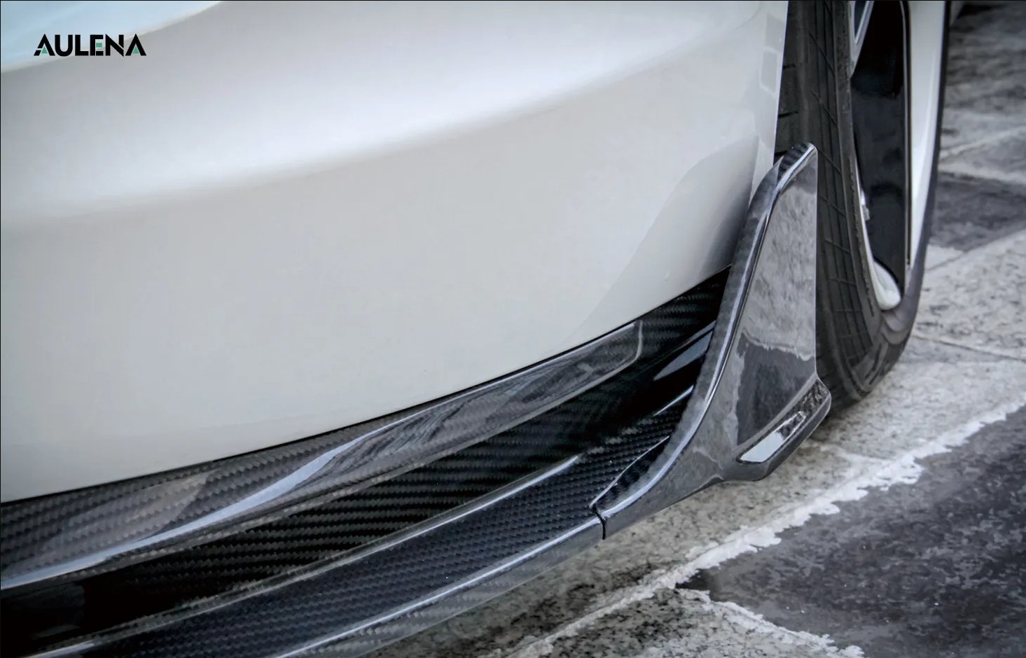 AULENA - PORSCHE TAYCAN DRY CARBON FRONT LIP
