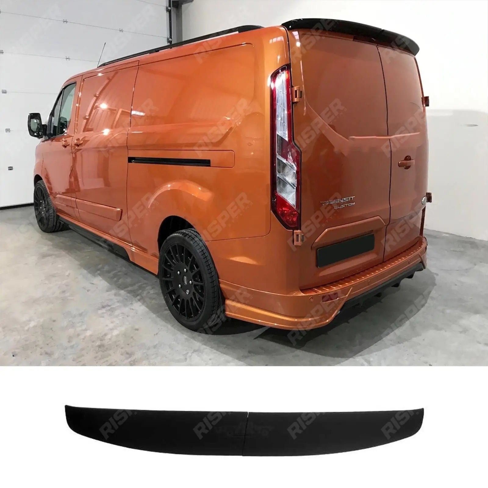 Barn Door Rear Spoiler In Gloss Black For Ford Transit Custom 2012 - 2024