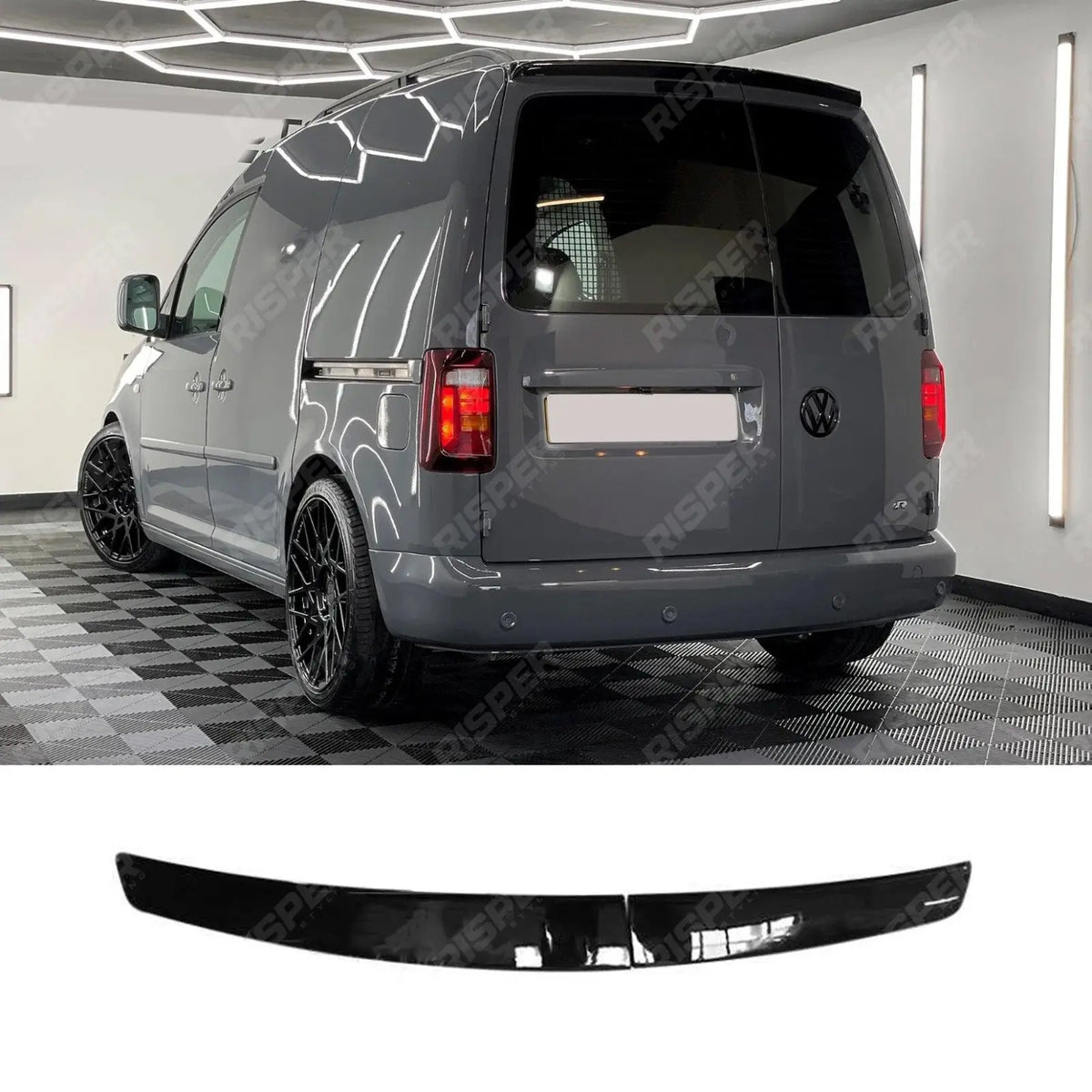 Barn Door Rear Spoiler In Gloss Black For Volkswagen Caddy 2005-2020