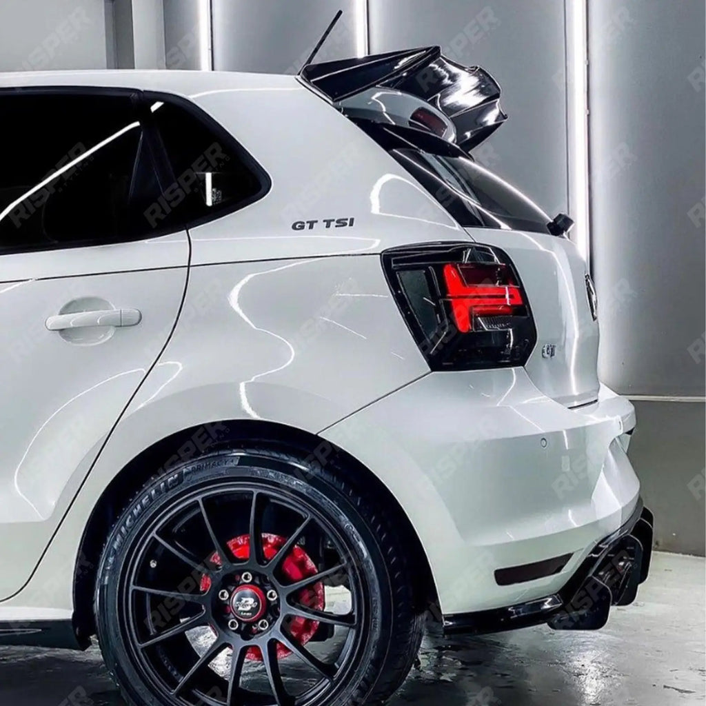 'Batman' Style Rear Spoiler in Gloss Black For VW Polo 2009-2018 6C 6R GTI R