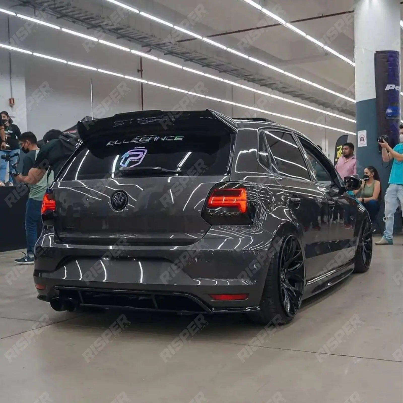 'Batman' Style Rear Spoiler in Gloss Black For VW Polo 2009-2018 6C 6R GTI R