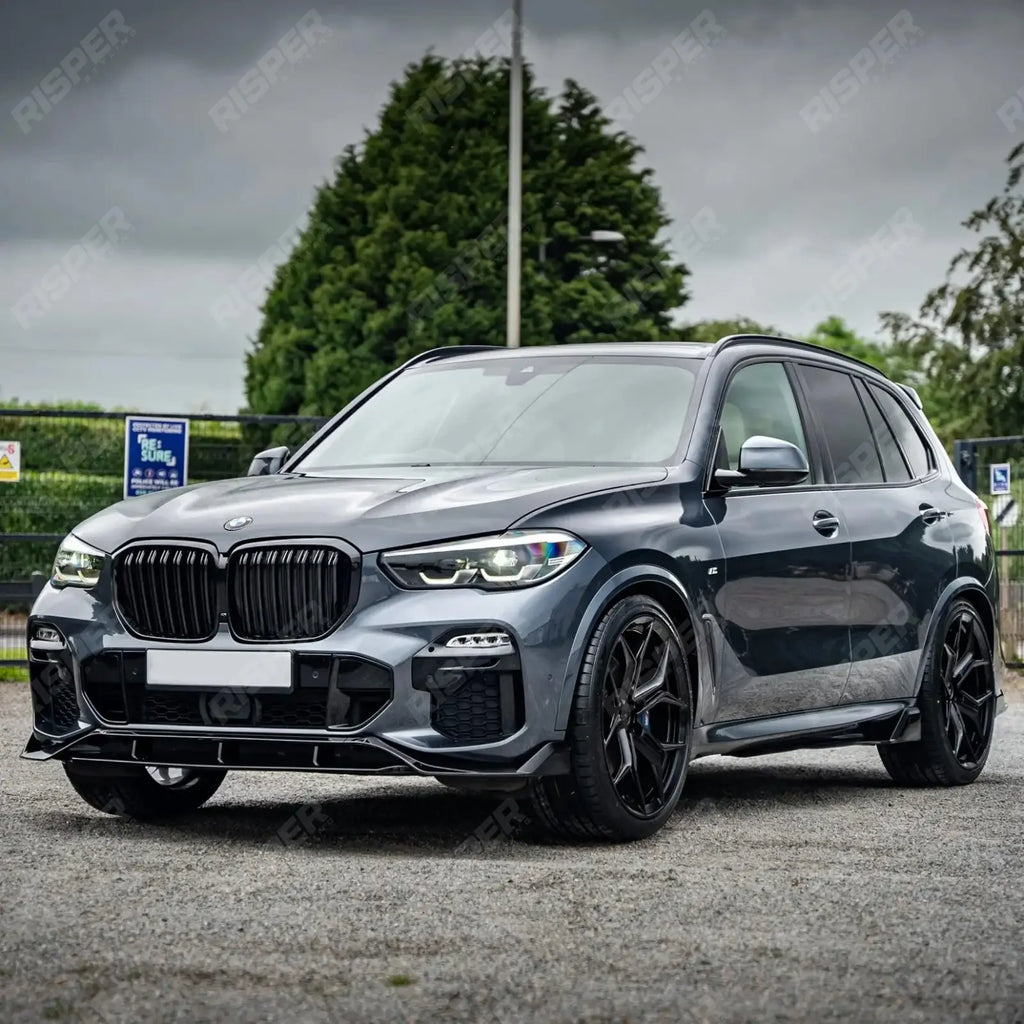 Black Knight Aero Kit Full With Grill & Mirror Caps For Bmw X5 G05 M Sport 2018-2022