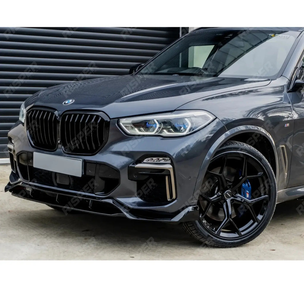 Black Knight Front Splitter in Gloss Black For BMW X5 G05 M Sport 2018-2022