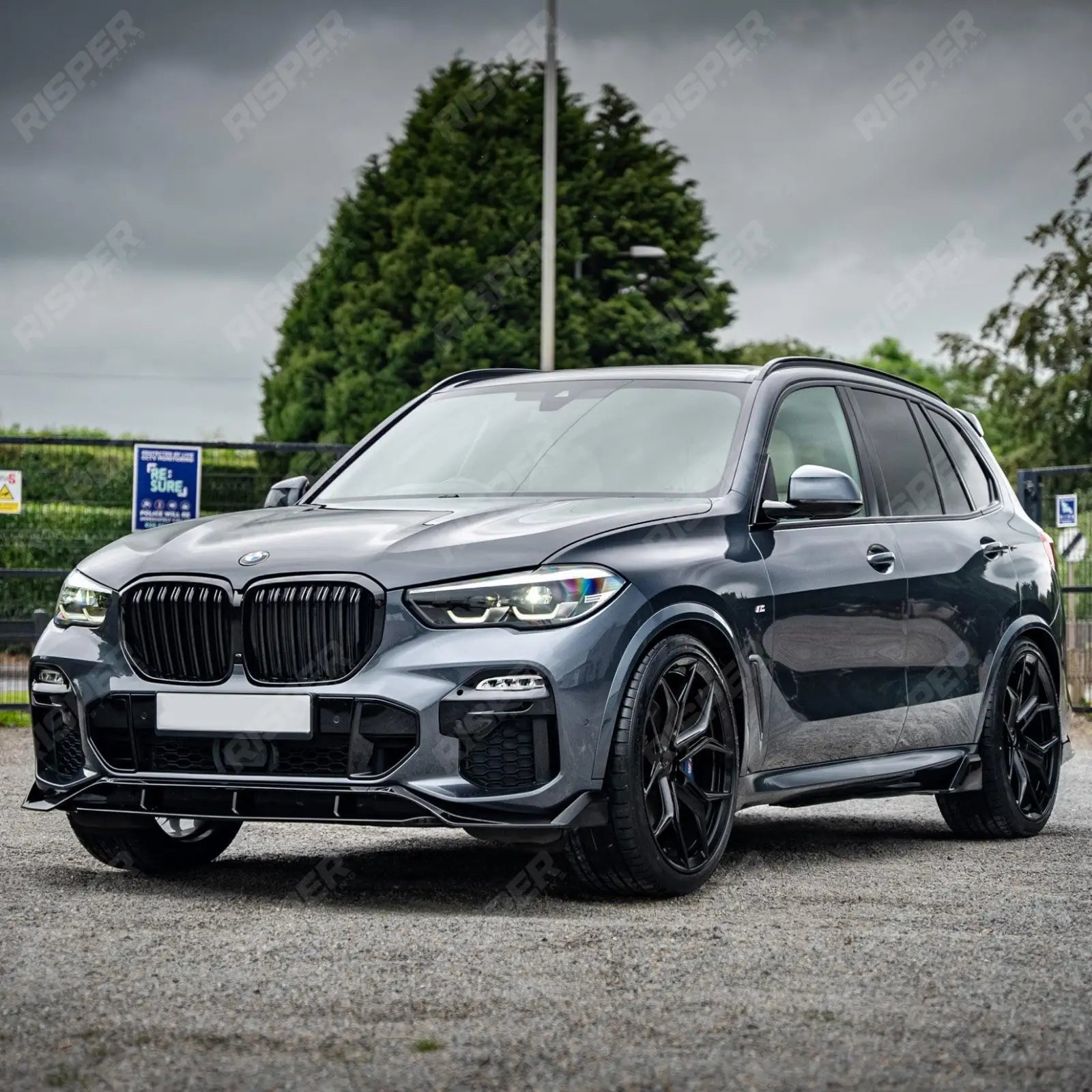 Black Knight Front Splitter in Gloss Black For BMW X5 G05 M Sport 2018-2022