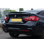 BMW 4 Series F32/F33/F36 GLOSS BLACK TWIN LEFT EXIT EXHAUST DIFFUSER - V2