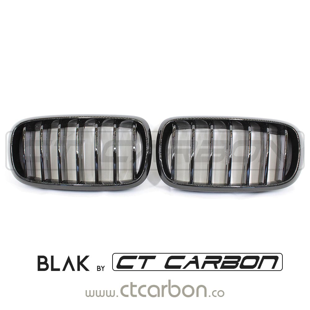 BMW F15 & F16 X5 & X6 SINGLE SLAT BLACK GRILLES- BLAK BY CT CARBON