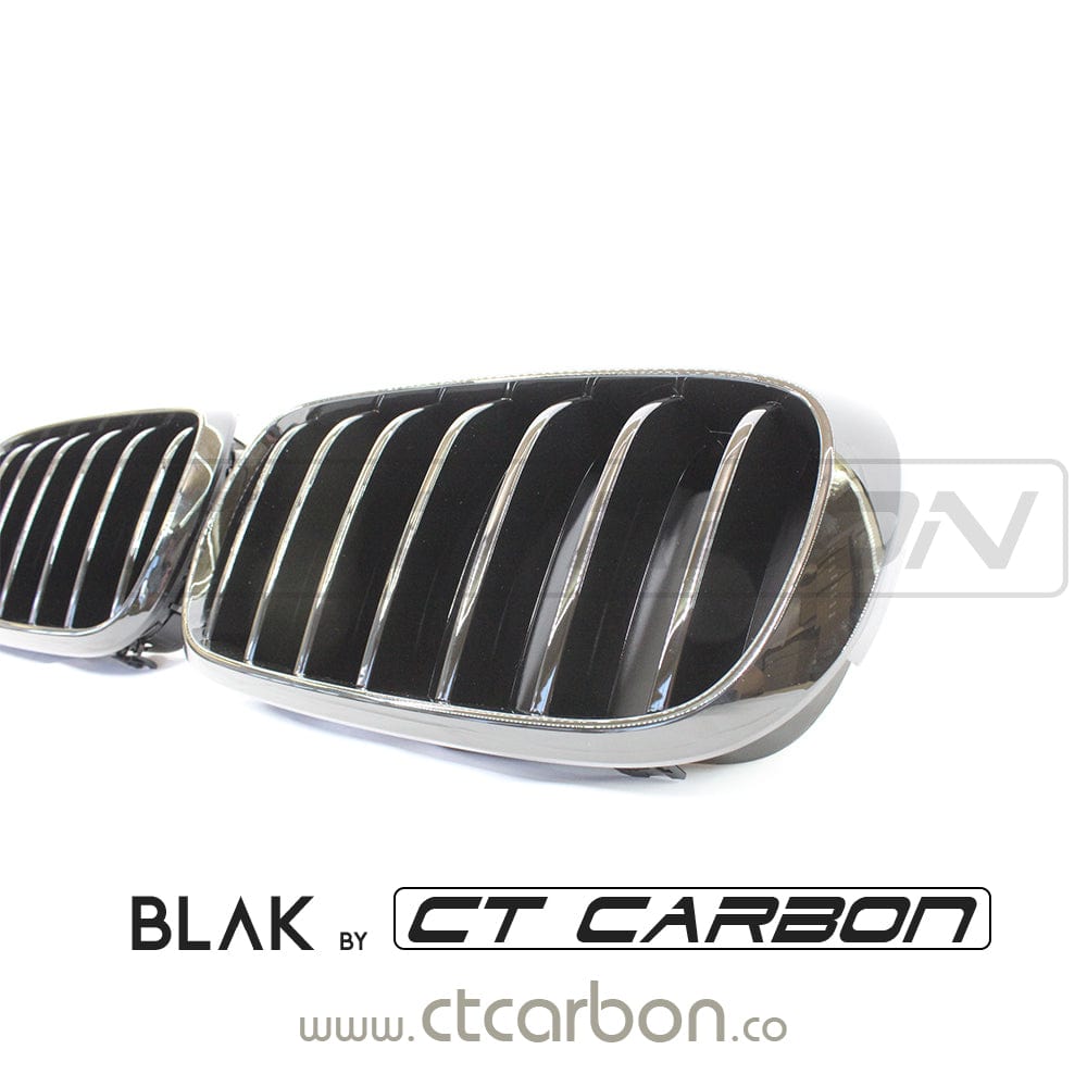 BMW F15 & F16 X5 & X6 SINGLE SLAT BLACK GRILLES- BLAK BY CT CARBON