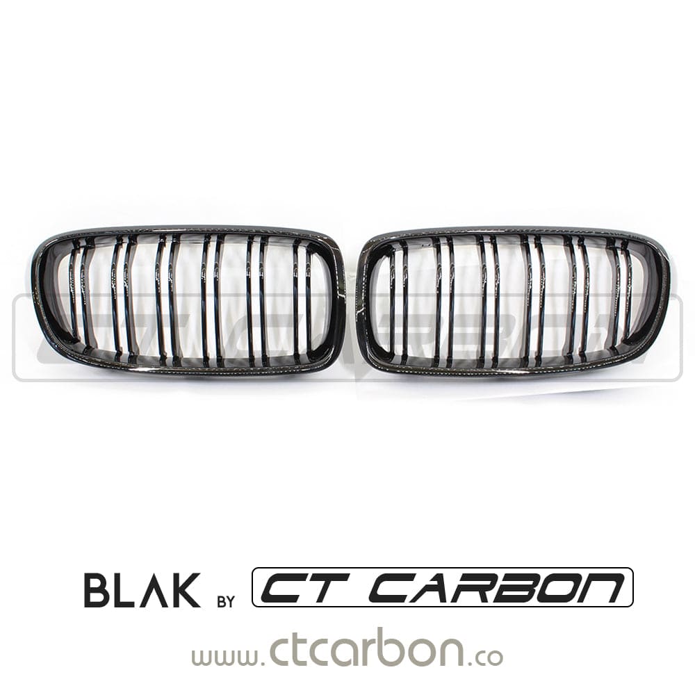 BMW F30/F31 3 SERIES BLACK DOUBLE SLAT GRILLES - BLAK BY CT CARBON