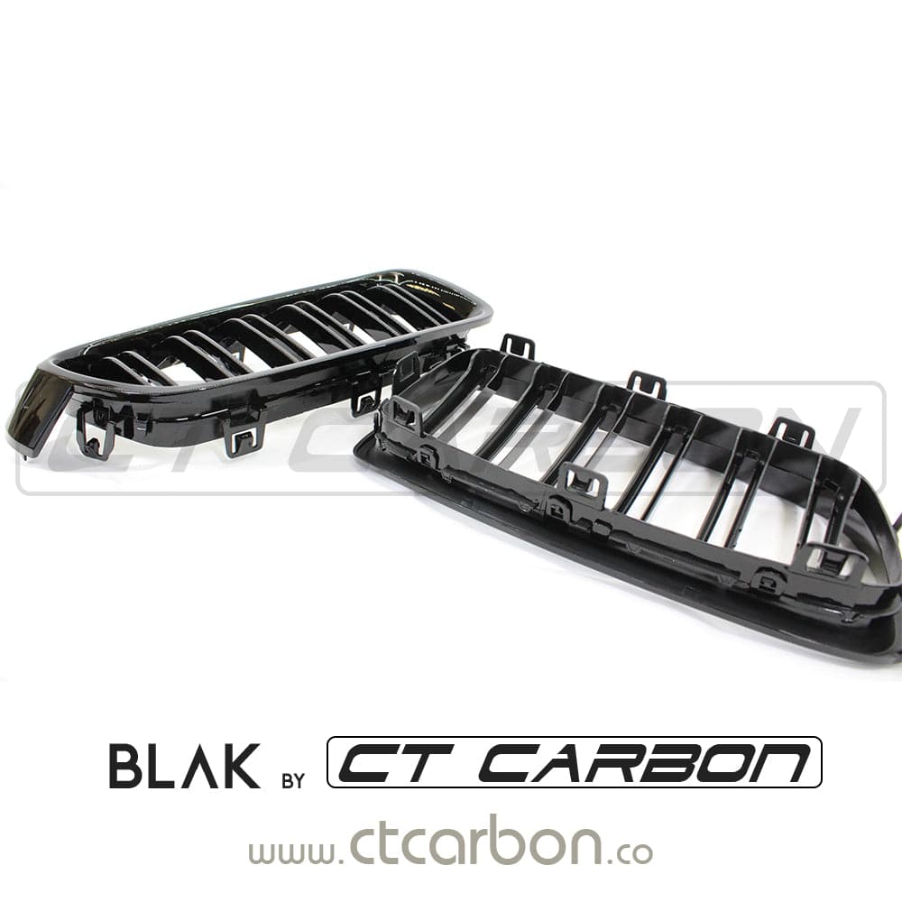 BMW F30/F31 3 SERIES BLACK DOUBLE SLAT GRILLES - BLAK BY CT CARBON