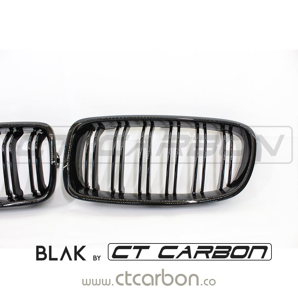BMW F30/F31 3 SERIES BLACK DOUBLE SLAT GRILLES - BLAK BY CT CARBON