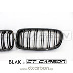 BMW F30/F31 3 SERIES BLACK DOUBLE SLAT GRILLES - BLAK BY CT CARBON