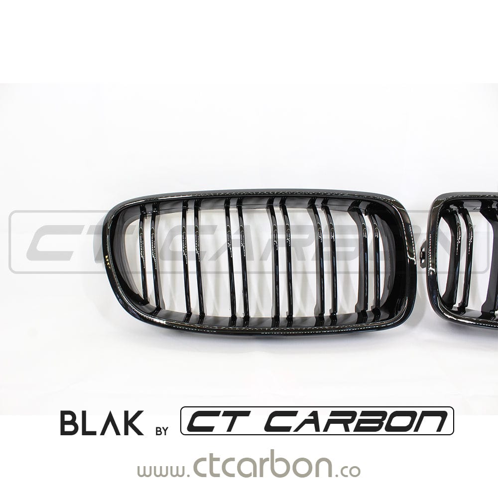 BMW F30/F31 3 SERIES BLACK DOUBLE SLAT GRILLES - BLAK BY CT CARBON