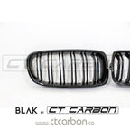 BMW F30/F31 3 SERIES BLACK DOUBLE SLAT GRILLES - BLAK BY CT CARBON
