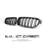 BMW F30/F31 3 SERIES BLACK DOUBLE SLAT GRILLES - BLAK BY CT CARBON