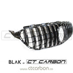 MERCEDES W205 C CLASS 2014-2018 BLACK GRILLE (WITHOUT CAMERA) - BLAK BY CT CARBON