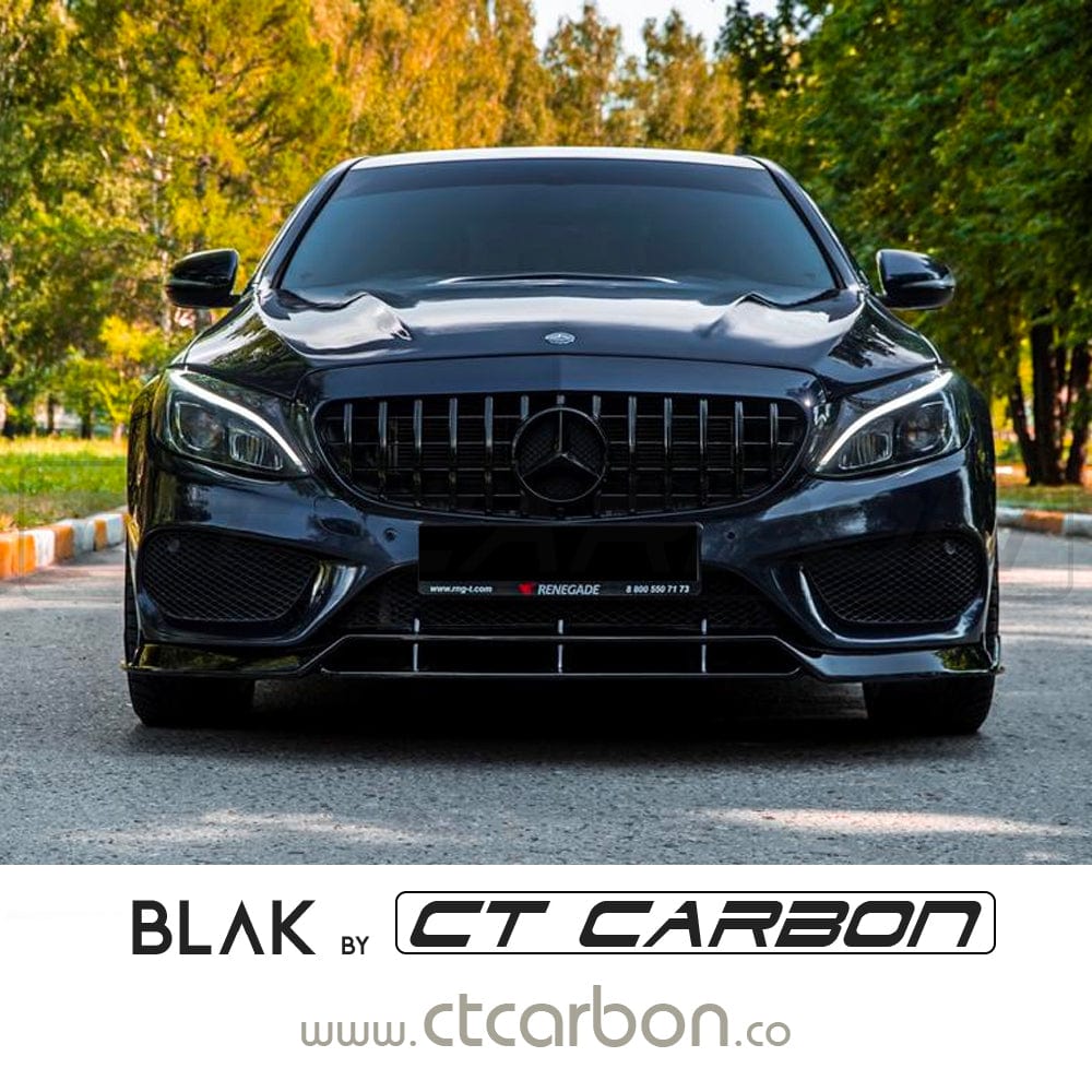 MERCEDES W205 C CLASS 2014-2018 BLACK GRILLE (WITHOUT CAMERA) - BLAK BY CT CARBON