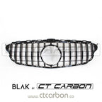 MERCEDES W205 C CLASS 2014-2018 BLACK GRILLE (WITHOUT CAMERA) - BLAK BY CT CARBON