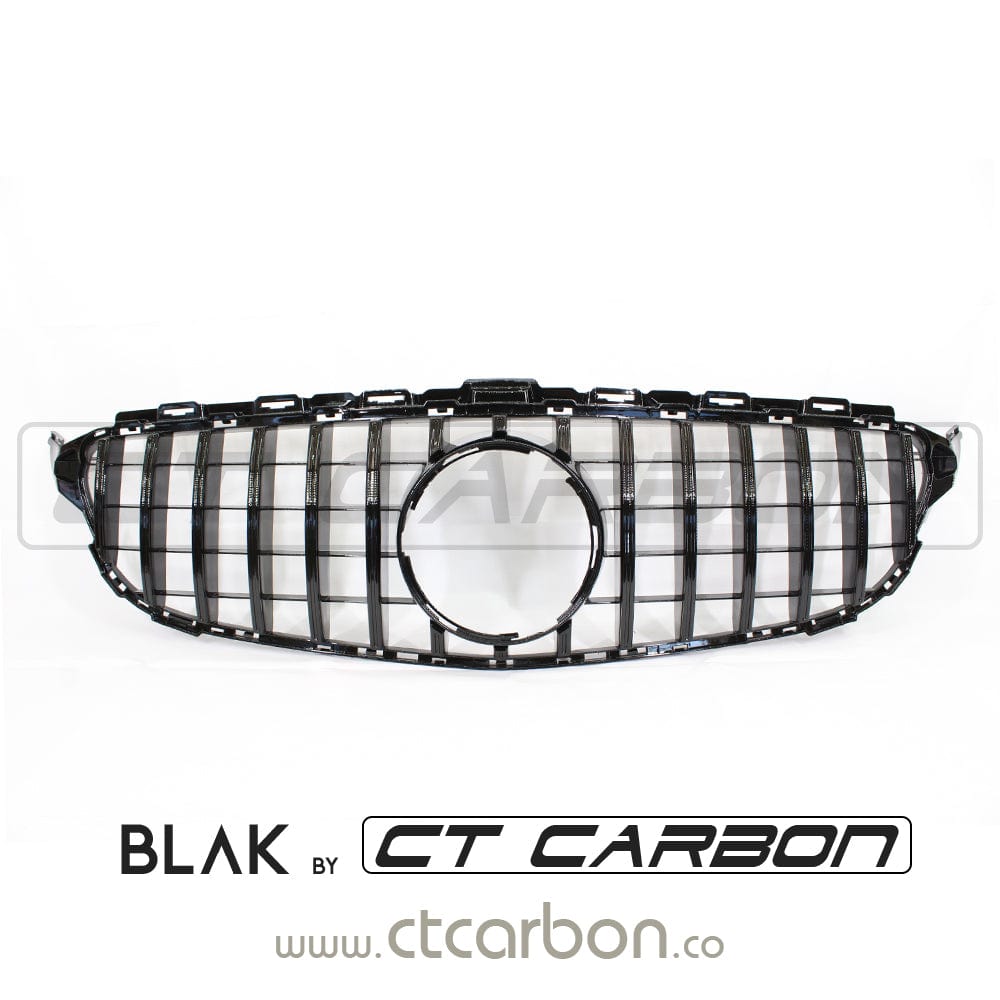 MERCEDES W205 C CLASS 2014-2018 BLACK GRILLE (WITHOUT CAMERA) - BLAK BY CT CARBON