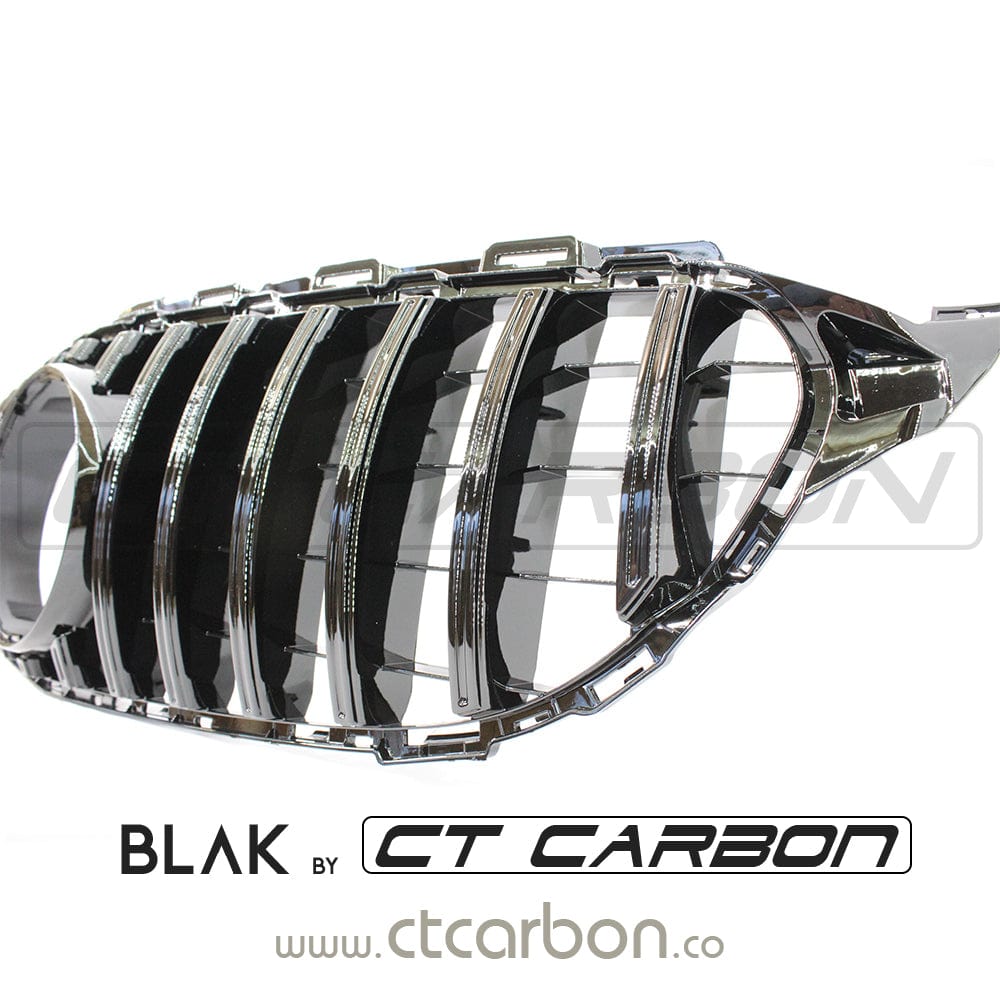 MERCEDES W205 C CLASS 2014-2018 BLACK GRILLE (WITHOUT CAMERA) - BLAK BY CT CARBON