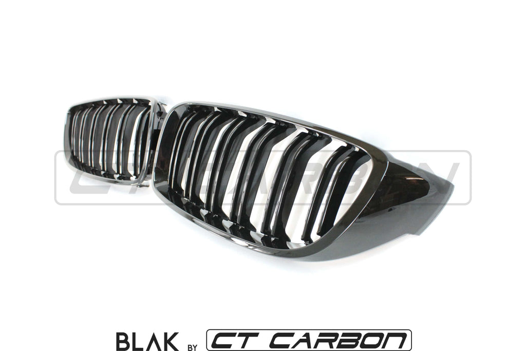 BMW M4 F82 / F83 & F32/F33/F36 4 SERIES DOUBLE SLAT BLACK GRILLES - BLAK BY CT CARBON