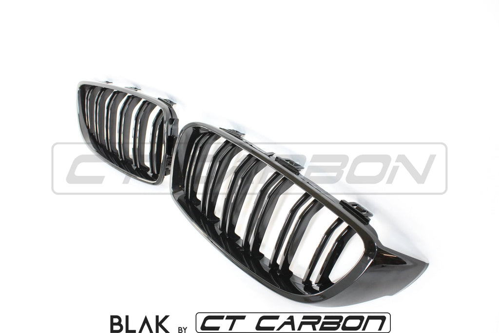 BMW M4 F82 / F83 & F32/F33/F36 4 SERIES DOUBLE SLAT BLACK GRILLES - BLAK BY CT CARBON