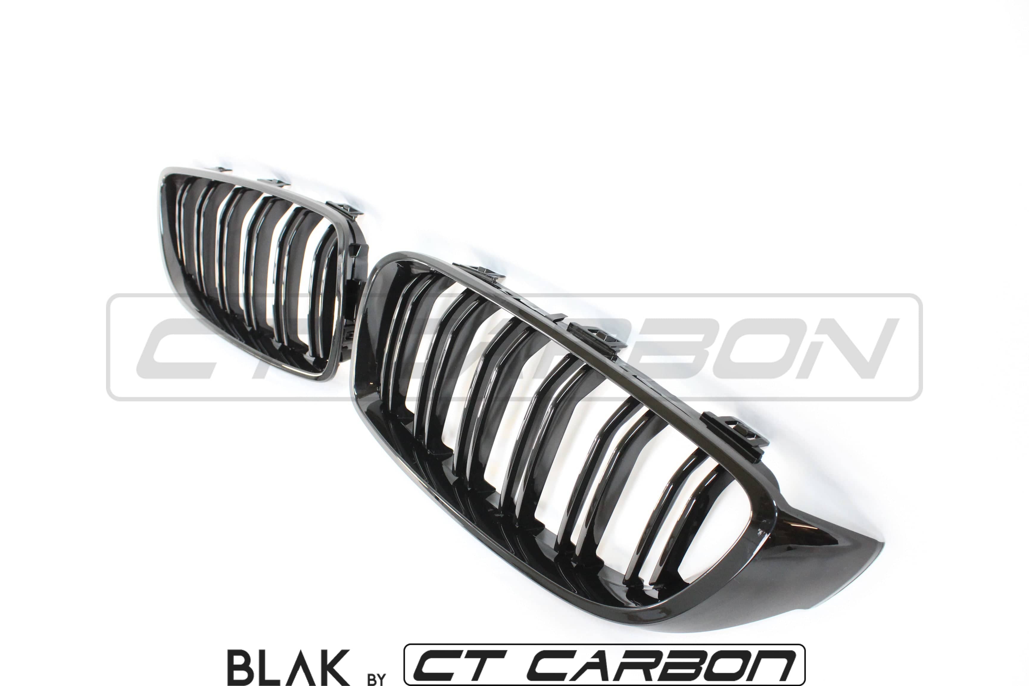 BMW M4 F82 / F83 & F32/F33/F36 4 SERIES DOUBLE SLAT BLACK GRILLES - BLAK BY CT CARBON
