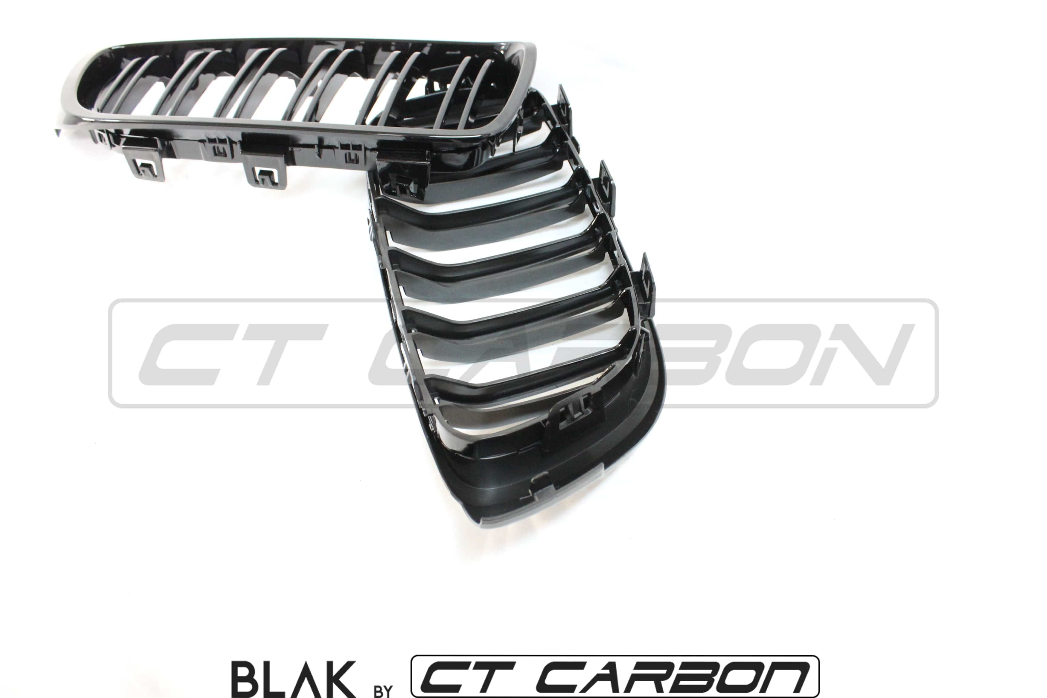 BMW M4 F82 / F83 & F32/F33/F36 4 SERIES DOUBLE SLAT BLACK GRILLES - BLAK BY CT CARBON