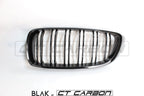 BMW M4 F82 / F83 & F32/F33/F36 4 SERIES DOUBLE SLAT BLACK GRILLES - BLAK BY CT CARBON