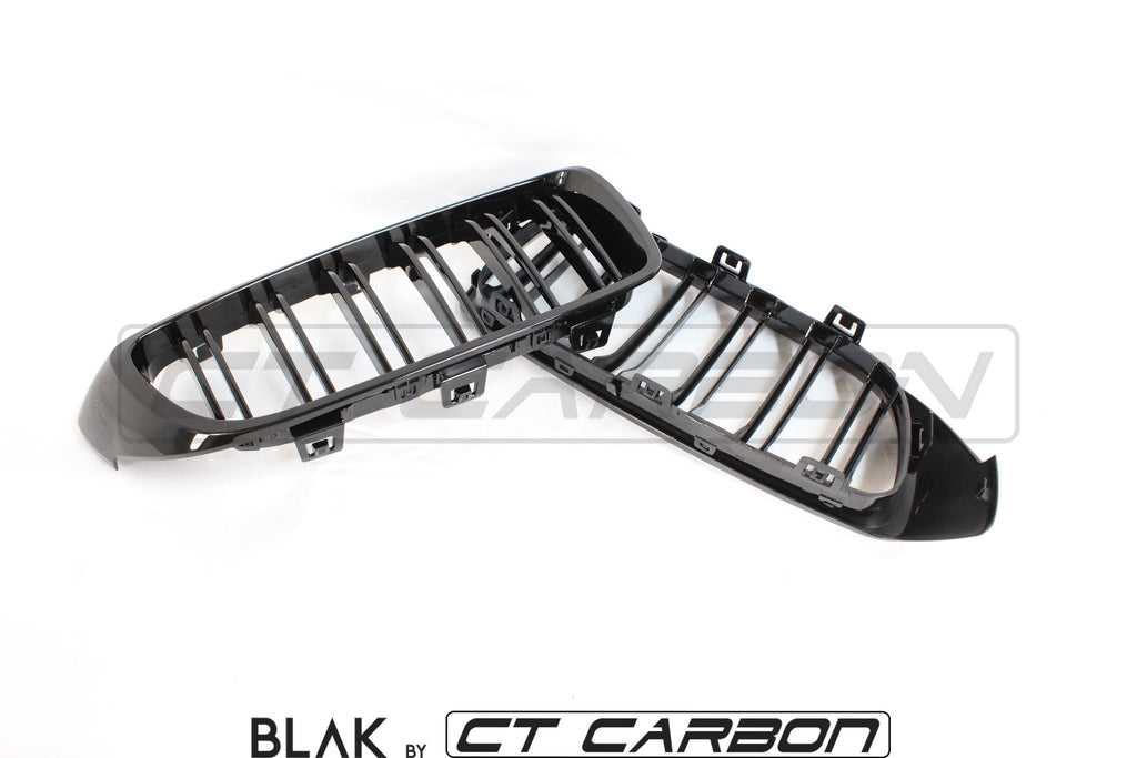 BMW M4 F82 / F83 & F32/F33/F36 4 SERIES DOUBLE SLAT BLACK GRILLES - BLAK BY CT CARBON