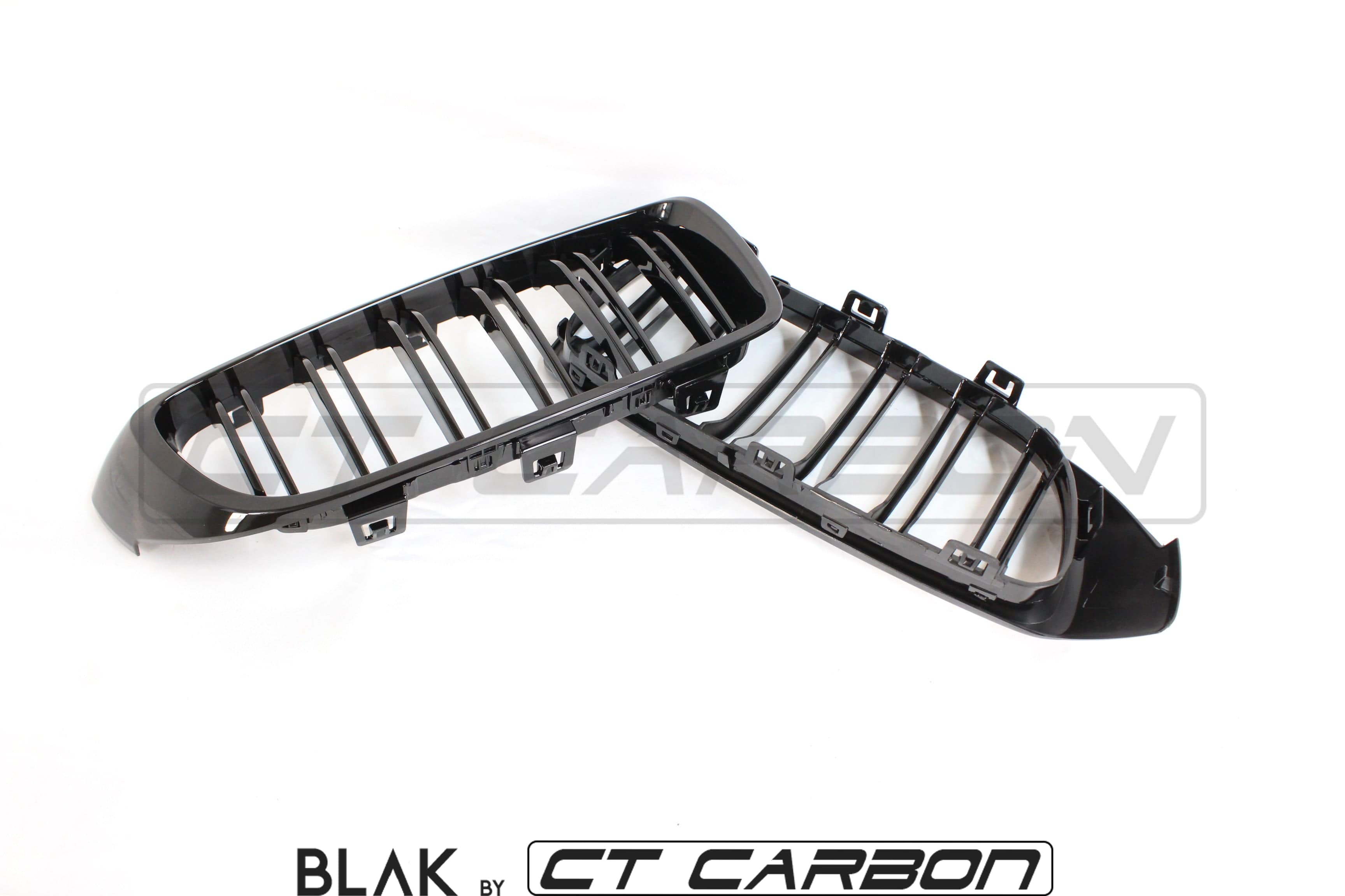 BMW M4 F82 / F83 & F32/F33/F36 4 SERIES DOUBLE SLAT BLACK GRILLES - BLAK BY CT CARBON