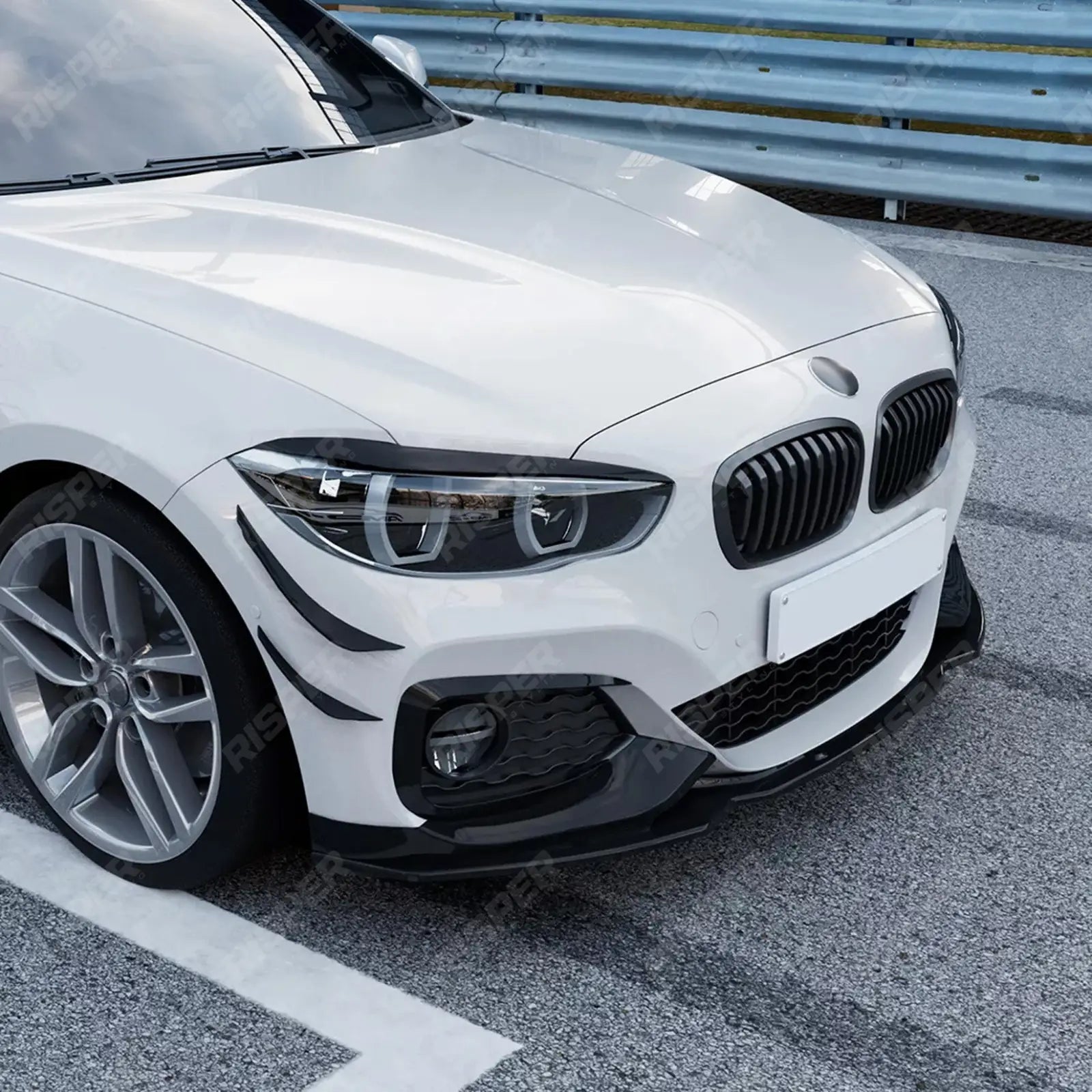 BMW 1 SERIES F20 F21 LCI STANDARD (NON M SPORT) 2015-2019 3PC FRONT SPLITTER IN GLOSS BLACK