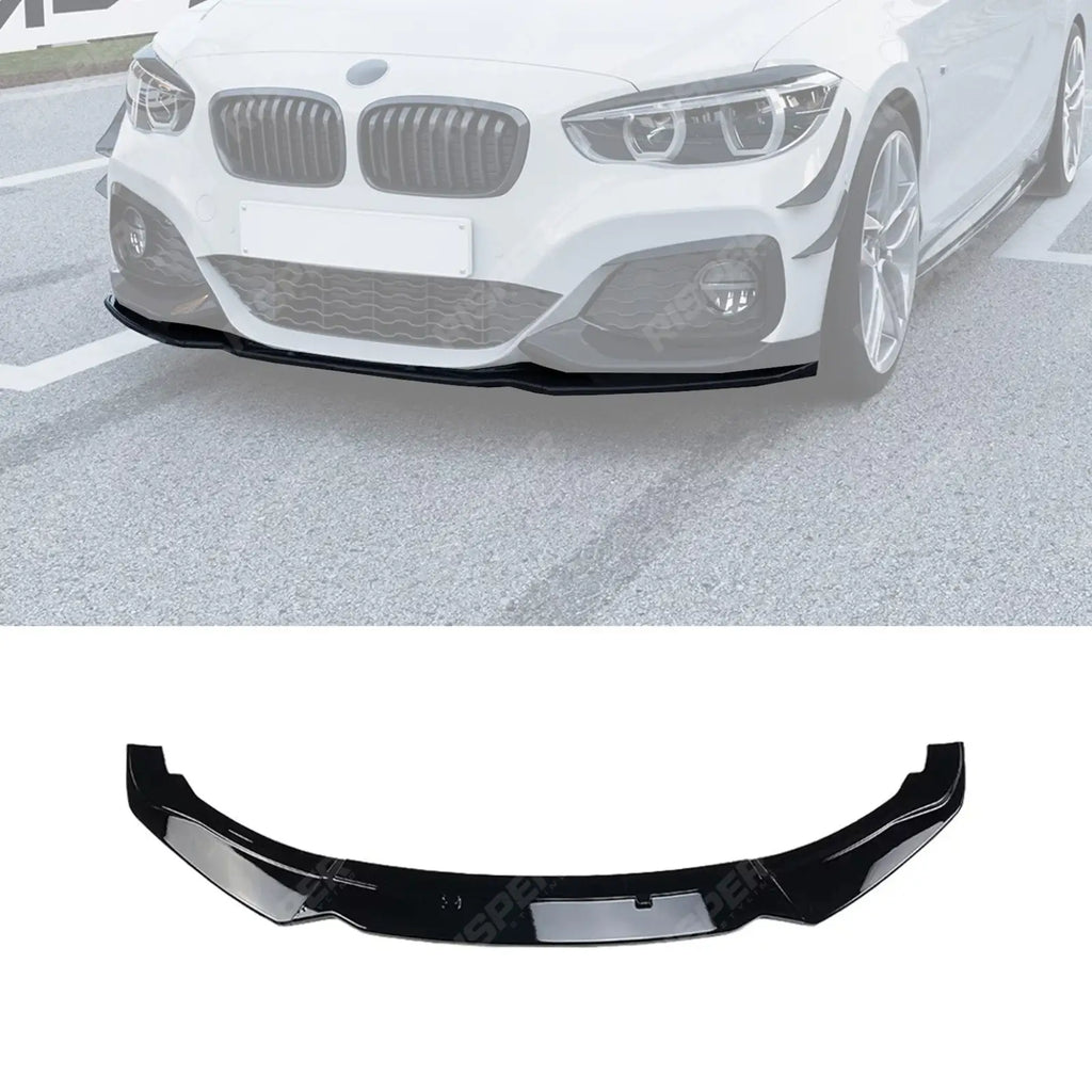 BMW 1 SERIES F20 F21 LCI STANDARD (NON M SPORT) 2015-2019 3PC FRONT SPLITTER IN GLOSS BLACK