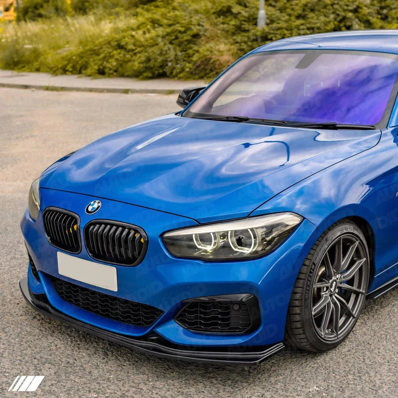 BMW 1 SERIES F20 F21 LCI EVO-1 GLOSS BLACK FRONT SPLITTER BY ZAERO (2015-2019)