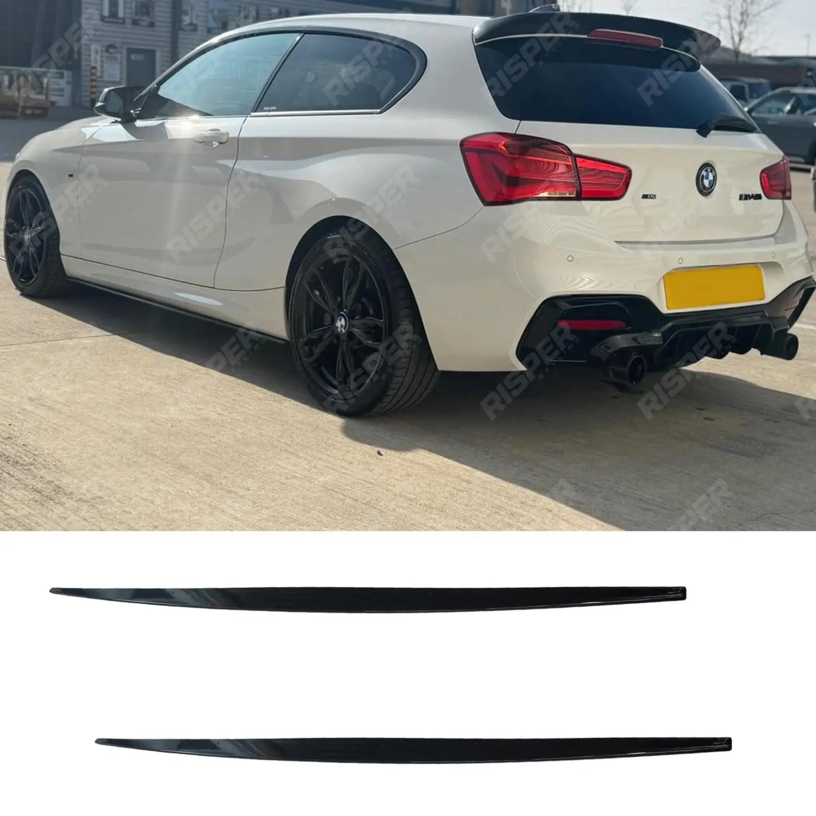 Bmw 1 Series F20 M Sport 2011-2019 Side Skirt Splitters In Gloss Black