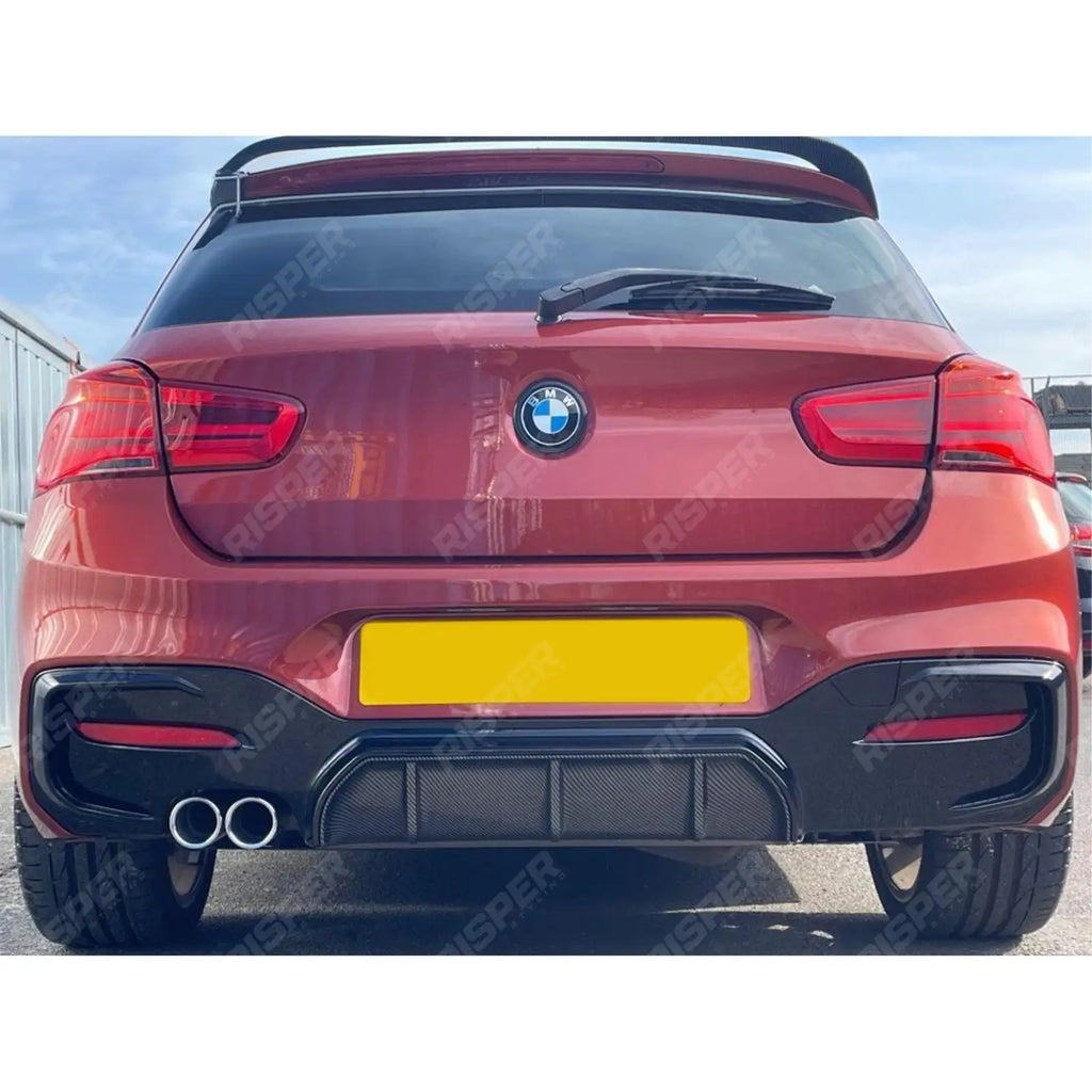 Bmw 1 Series F20 M Sport Lci 2015-2019 Rear Diffuser In Carbon Look 00____