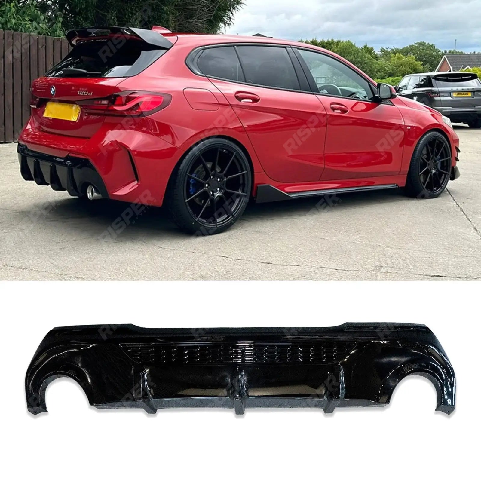 BMW 1 Series F40 M135i 2018 - 2024 Gloss Black Rear Diffuser