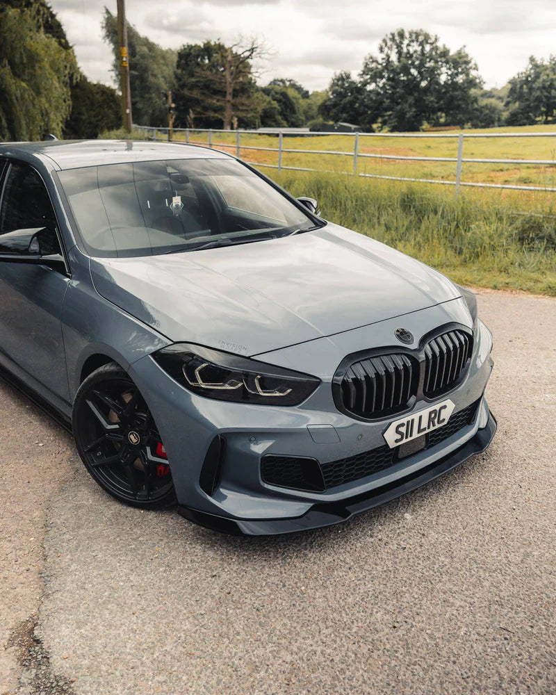 BMW 1 SERIES M SPORT & M135I F40 EVO-1 GLOSS BLACK FRONT SPLITTER BY ZAERO (2019+)