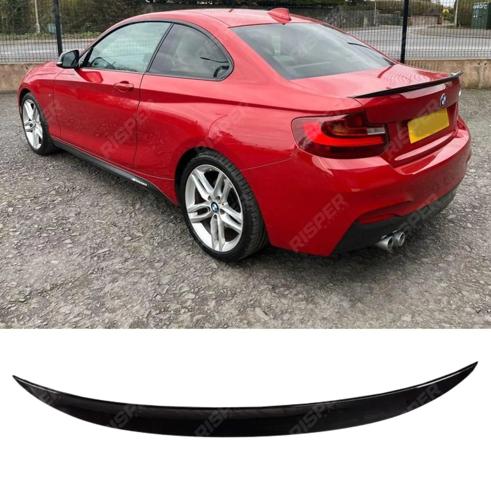 BMW 2 Series 2014-2020 F22 F23 M Performance Rear Boot Spoiler In Gloss Black