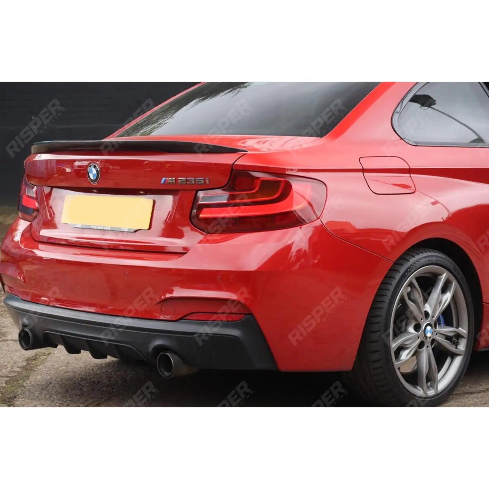 BMW 2 Series F22 M Sport 2013-2018 Matte Black Rear Diffuser - Dual Single Exit