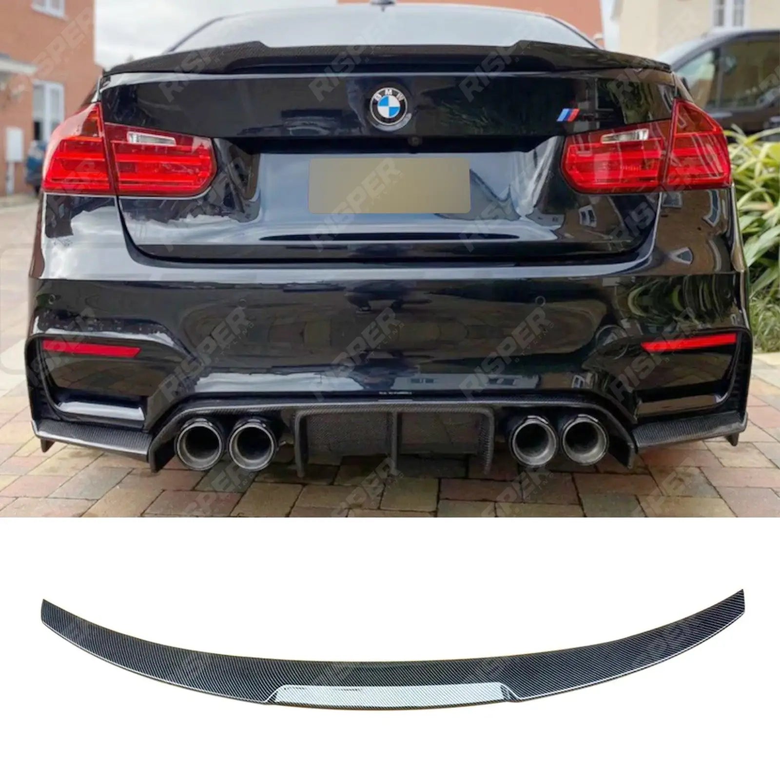 BMW 3 Series F30 F35 F80 2011-2019 Carbon Look M3 Style Rear Spoiler