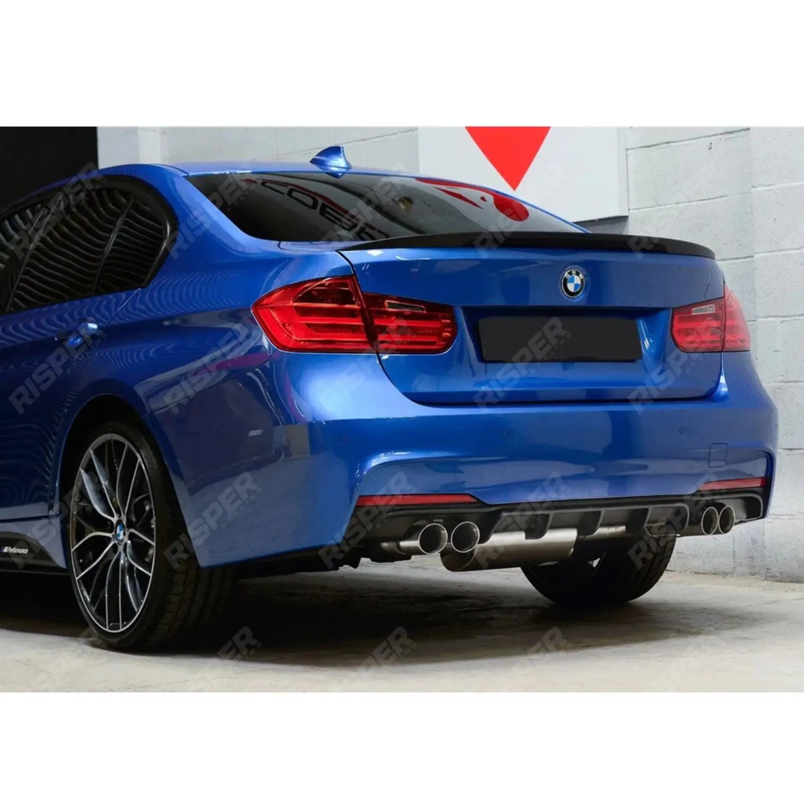 BMW 3 Series F30 M Sport 2012-2018 Matte Black Full Aero Body Kit - Diffuser 00__00